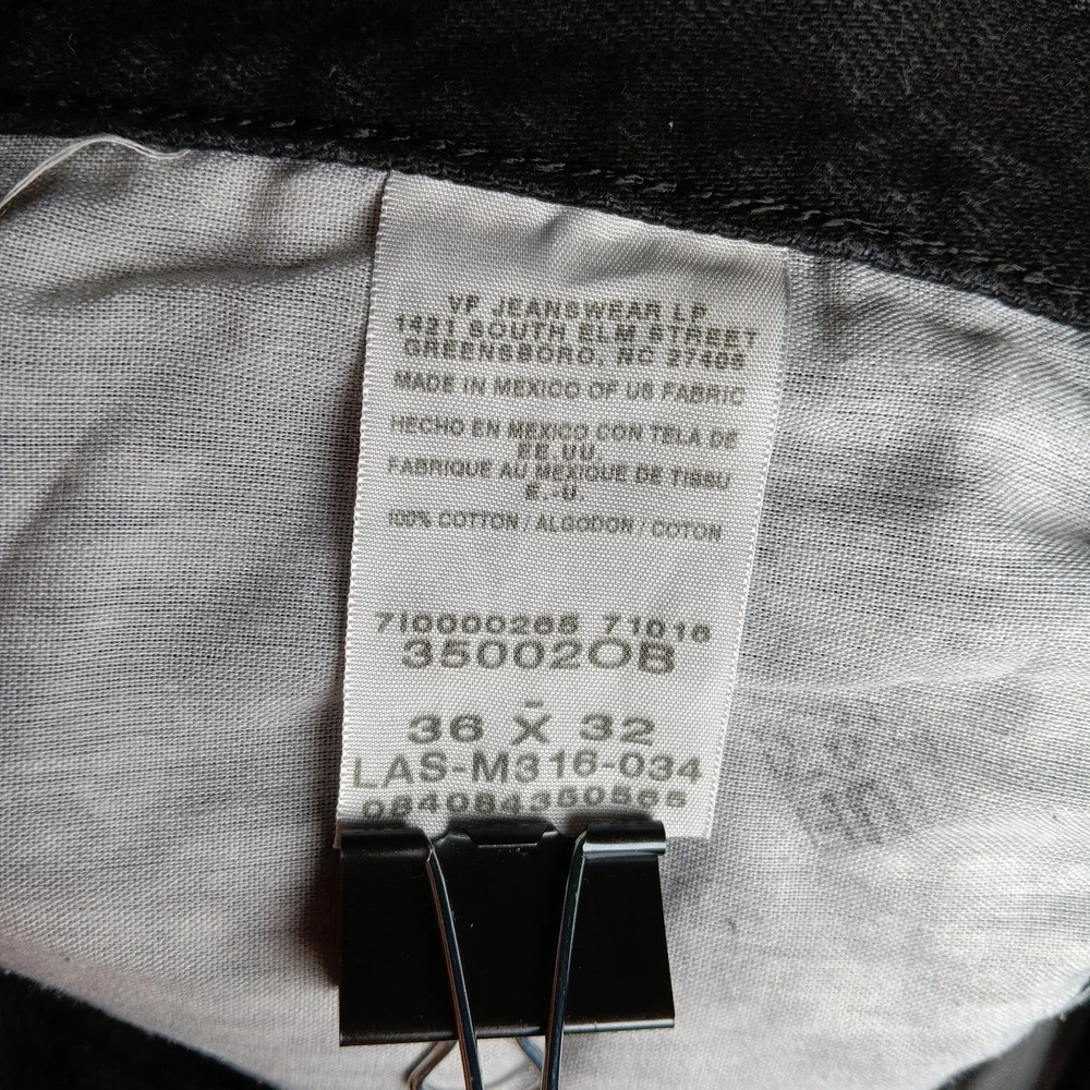 Wrangler Rugged Wear Men's Jeans 36x32 Black Denim Classic Fit Straight Leg READ - Picture 5 of 7